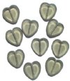 10 15mm Flat Cut Window Heart Beads Black Diamond 